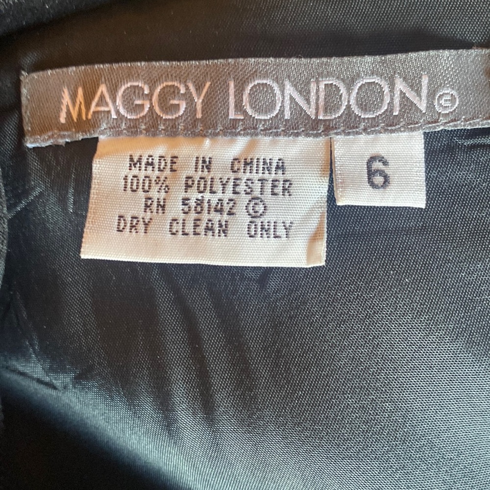 MAGGY LONDON Figure Flattering Black Crepe Dress.